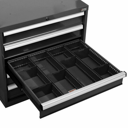 GLOBAL INDUSTRIAL Divider Kit for 5inH Drawer of Modular Drawer Cabinet 30inWx27inD, Black 316076